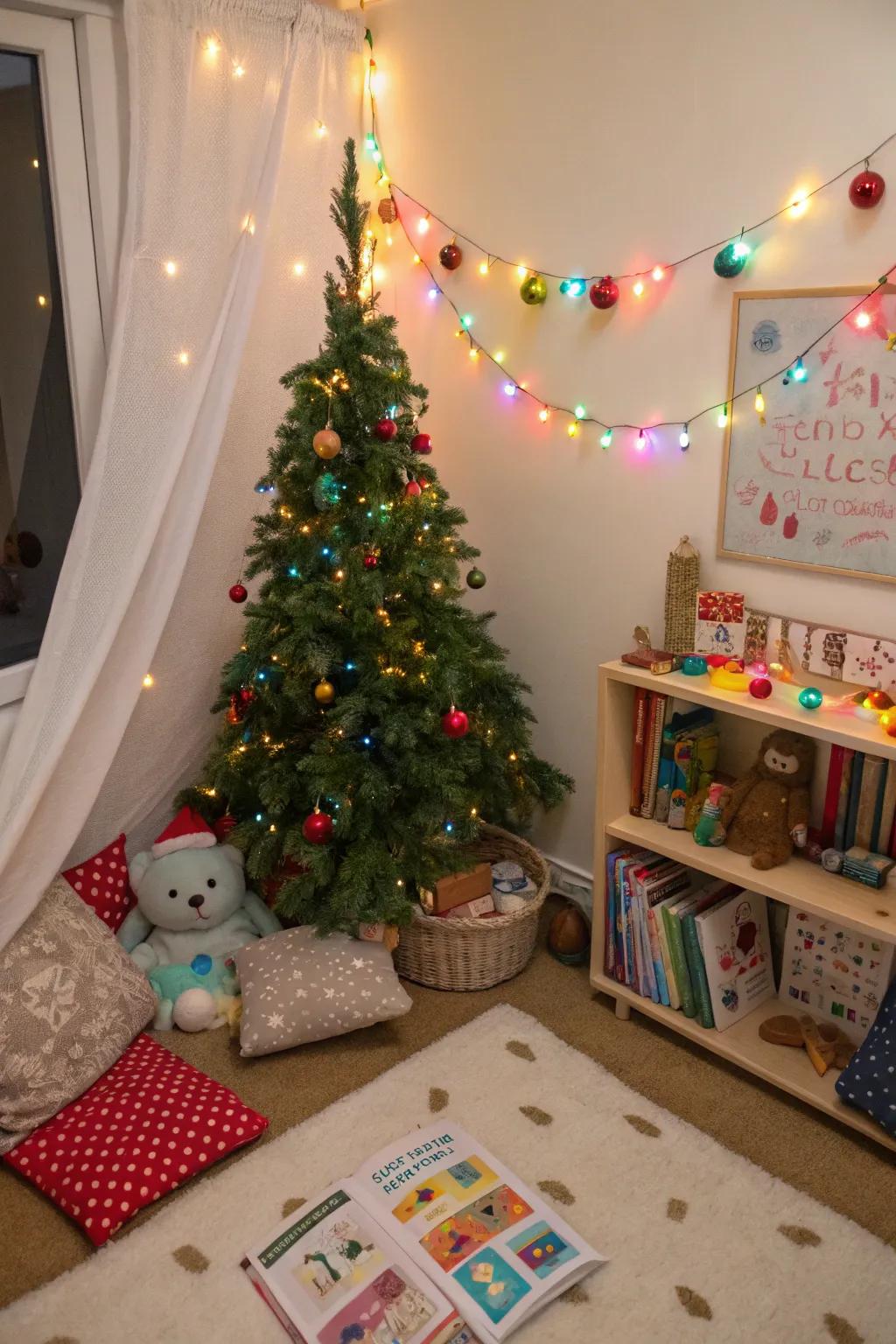 A festive play area that keeps toddlers entertained.