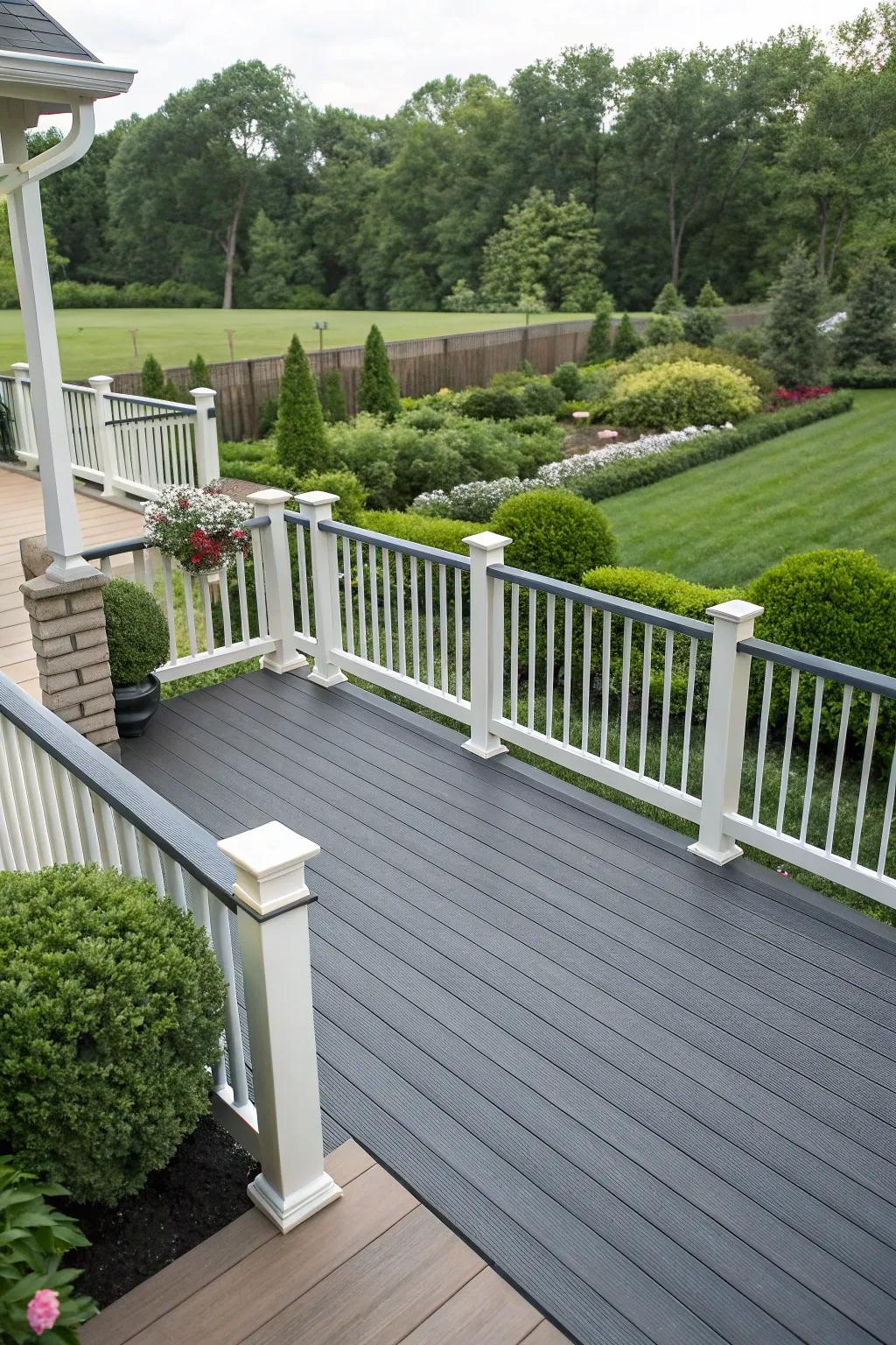 Charcoal and ivory combine for a striking modern classic deck.