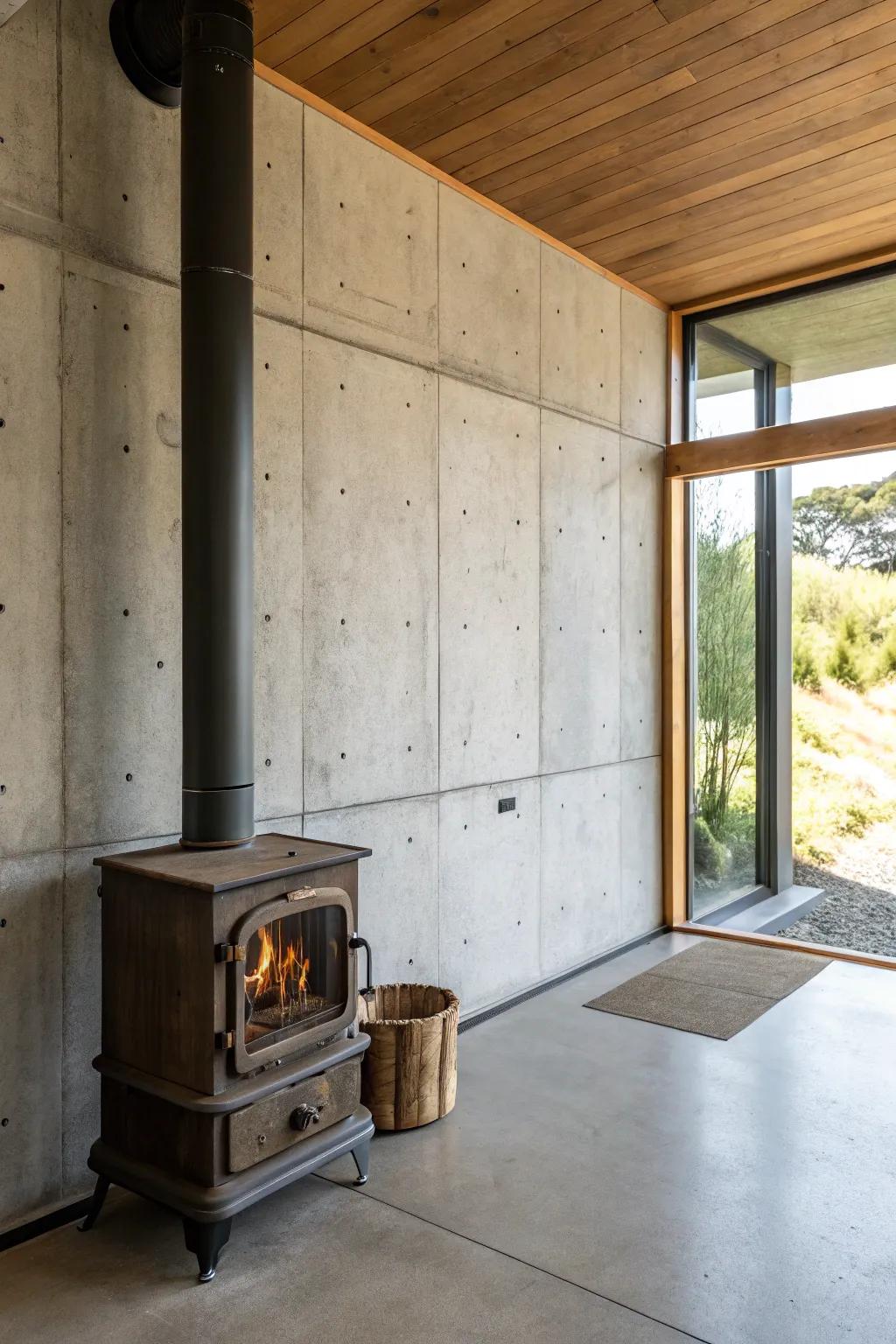 Concrete finishes offer a modern, industrial look.