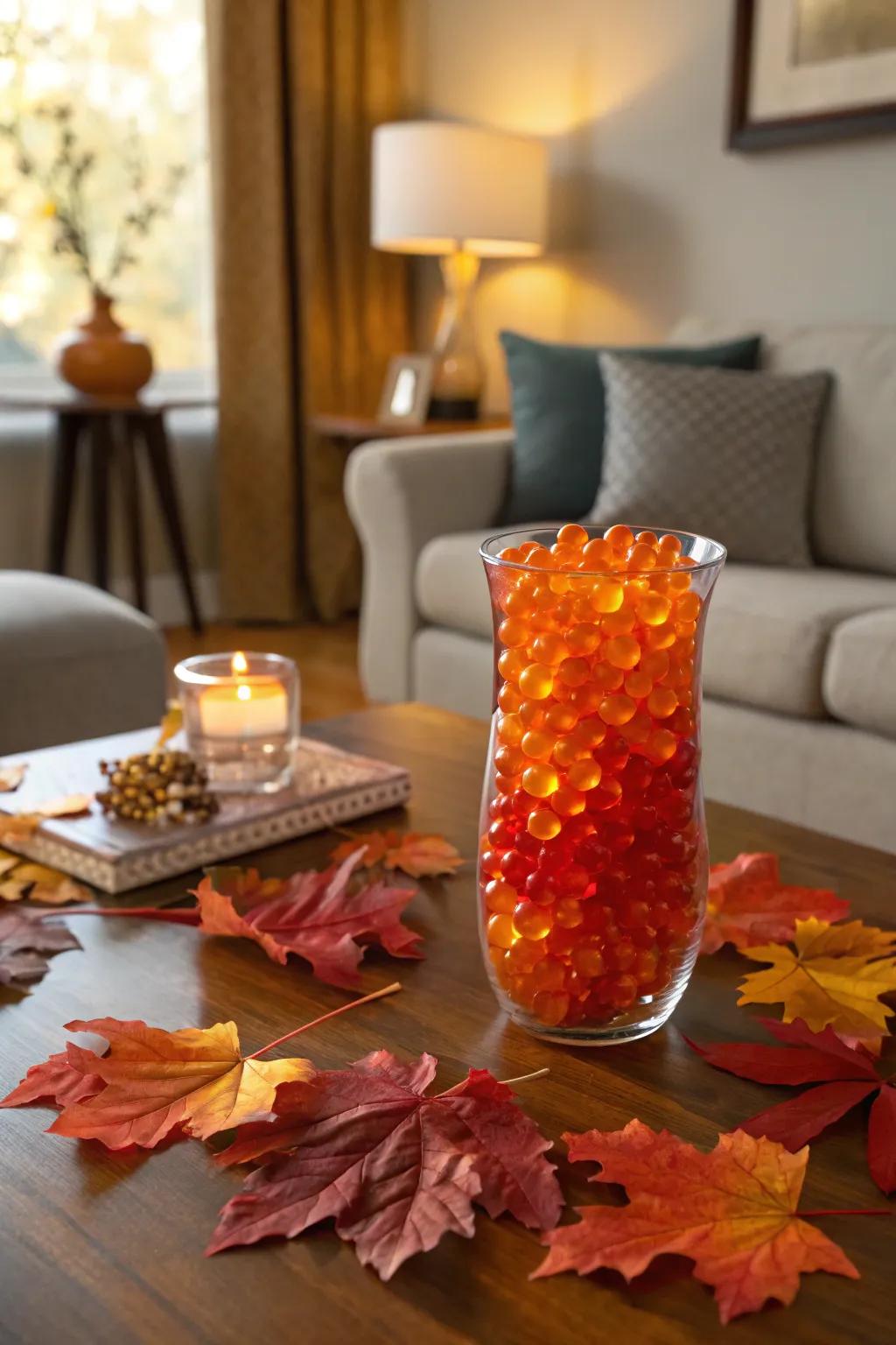 Seasonal water beads keep your decor in tune with the seasons.