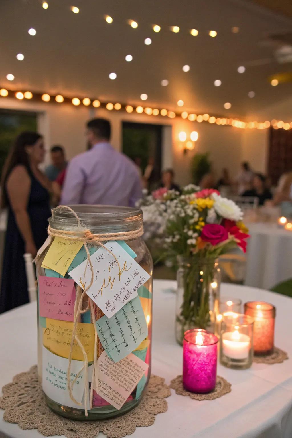 A memory jar filled with cherished moments.