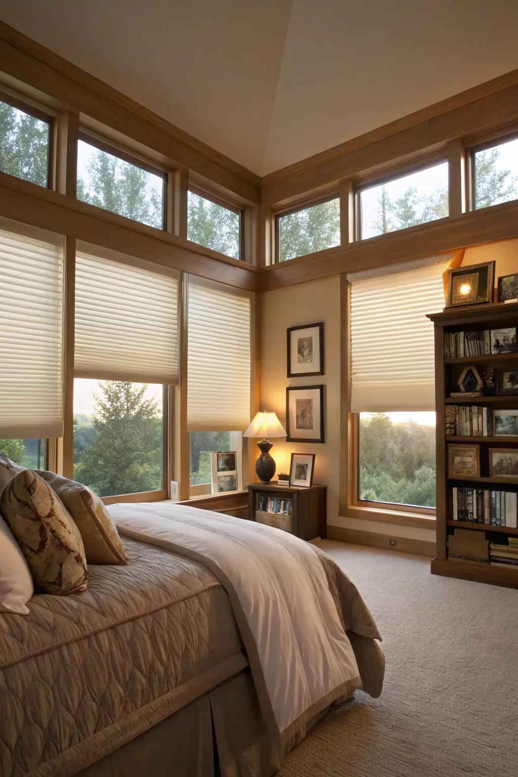 Cellular shades enhance energy efficiency.