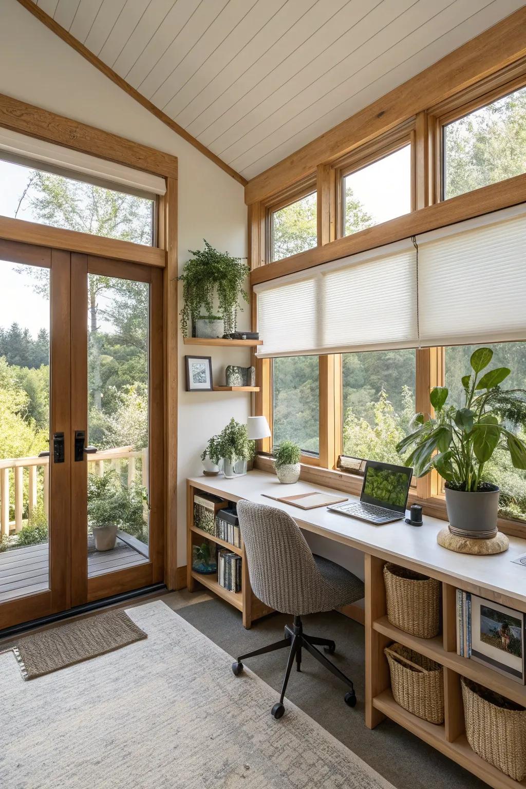 Cellular shades combine style with energy efficiency for casement windows.