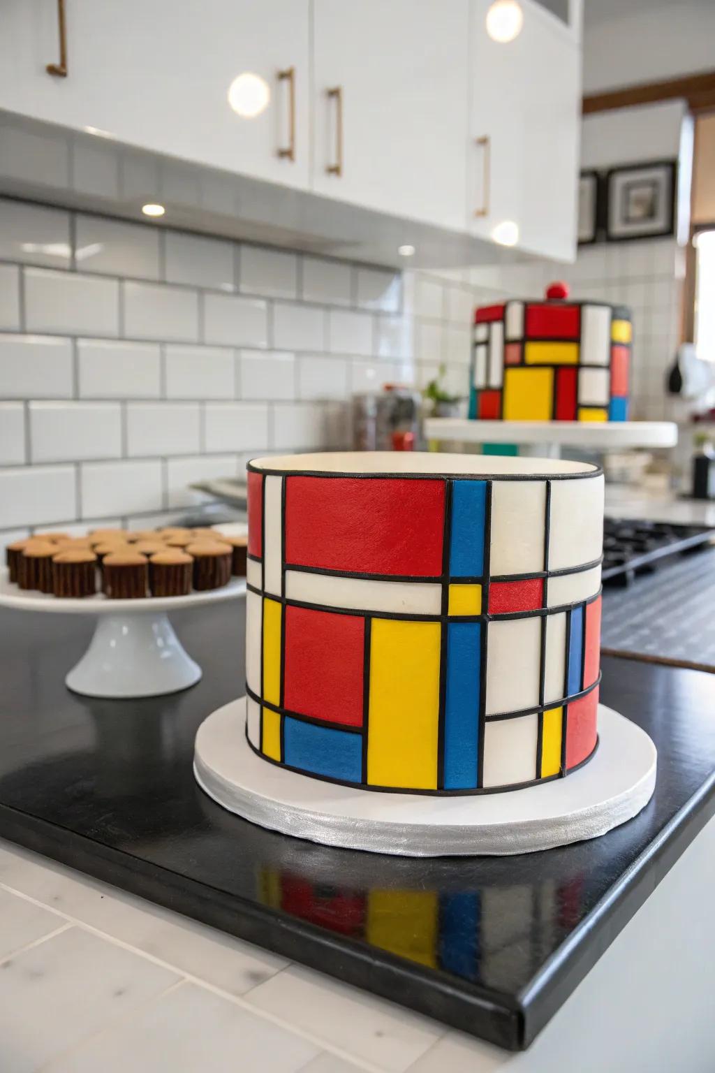 A Mondrian cake is perfect for those who appreciate minimalist beauty.