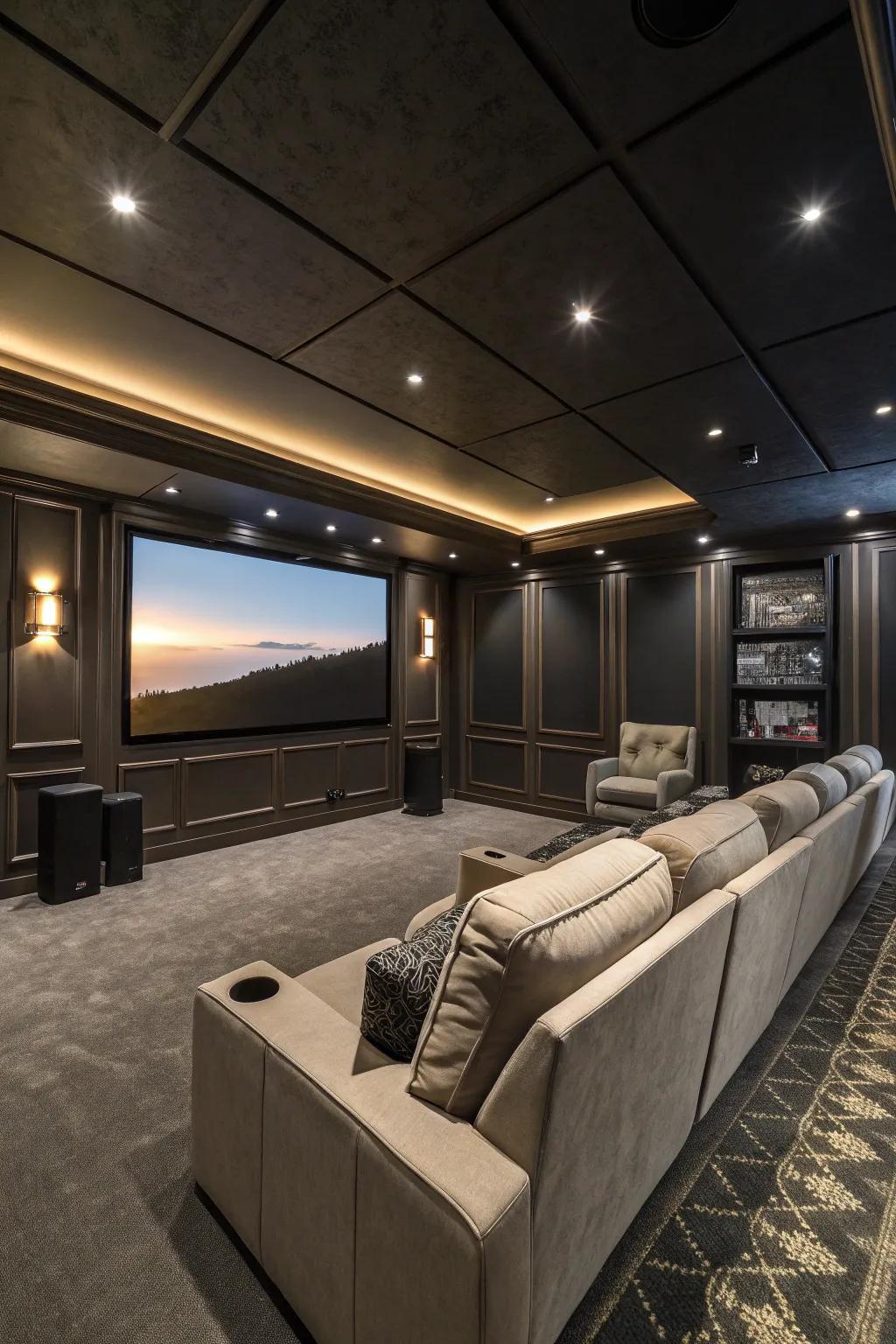 Hidden technology creates a sleek and uncluttered look in your home theater.