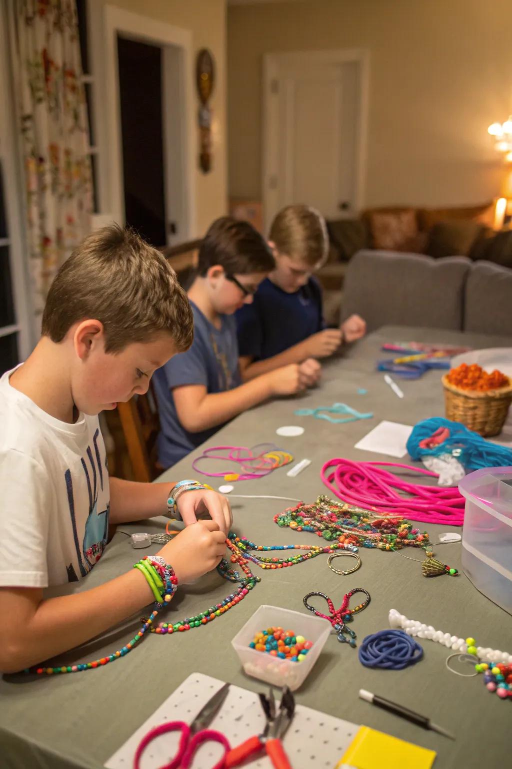 Encourage creativity with a craft corner full of fun supplies.
