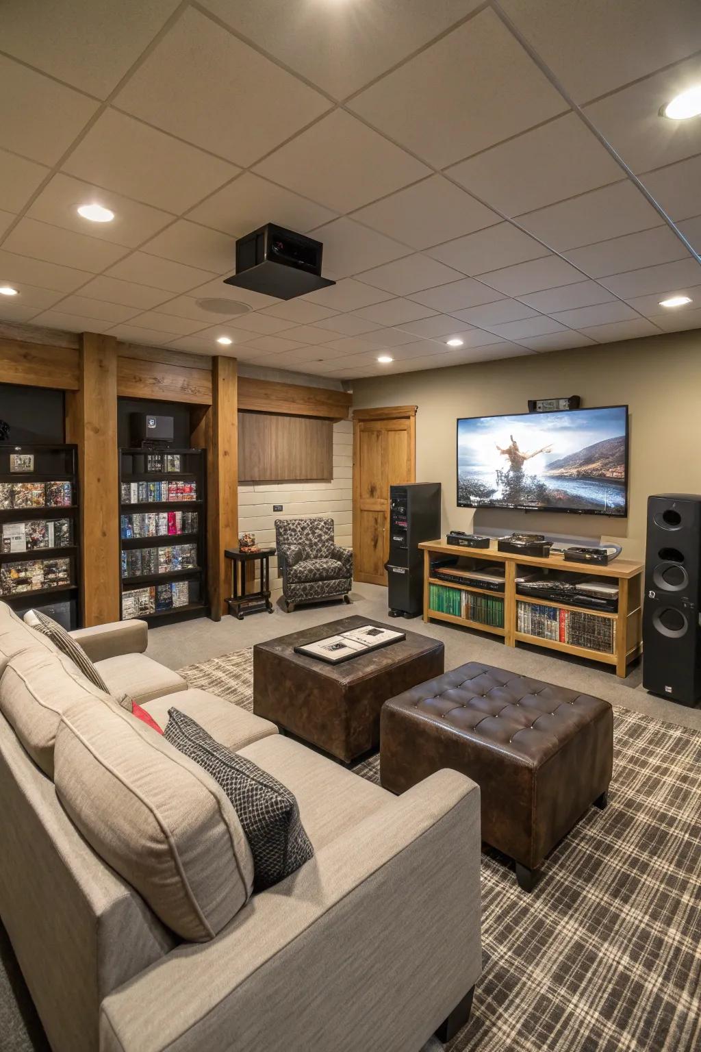 A sound system adds depth to your game room experience.