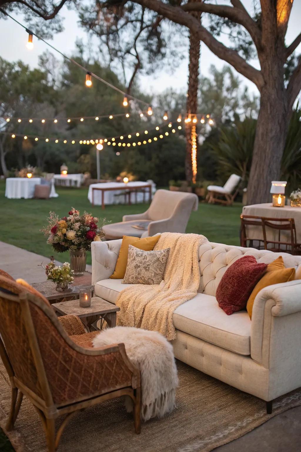 Encourage relaxation with cozy seating areas.