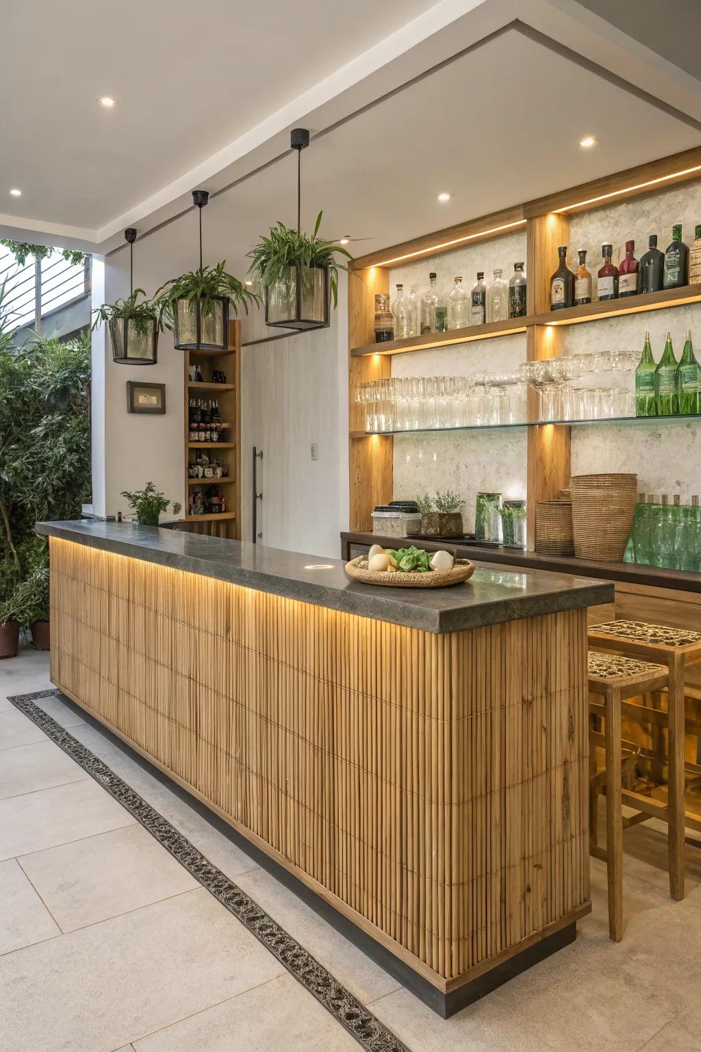 Go green with an eco-friendly bar setup.