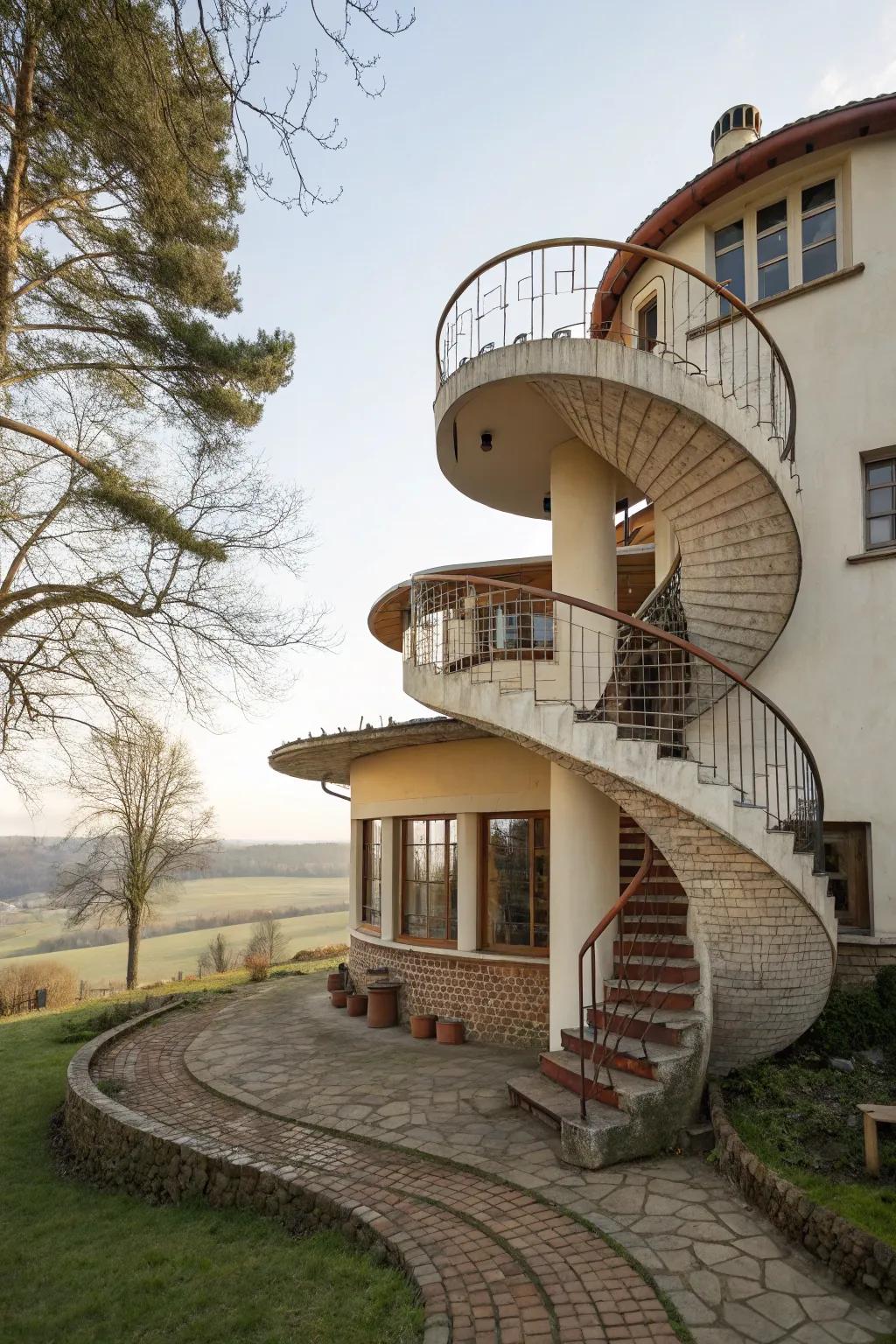 A spiraling home design that encourages exploration and movement.