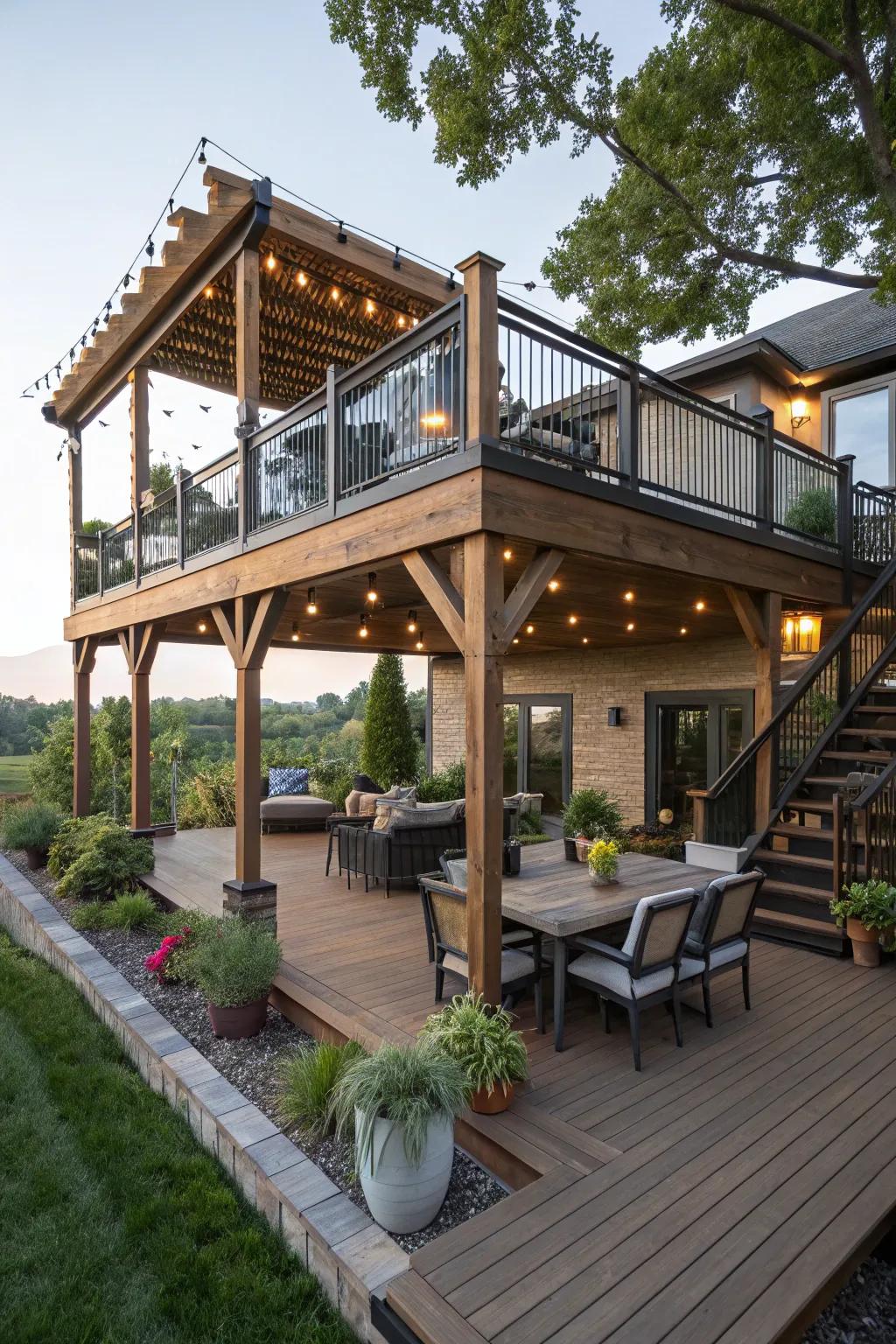 Maximize space with a multi-level deck.