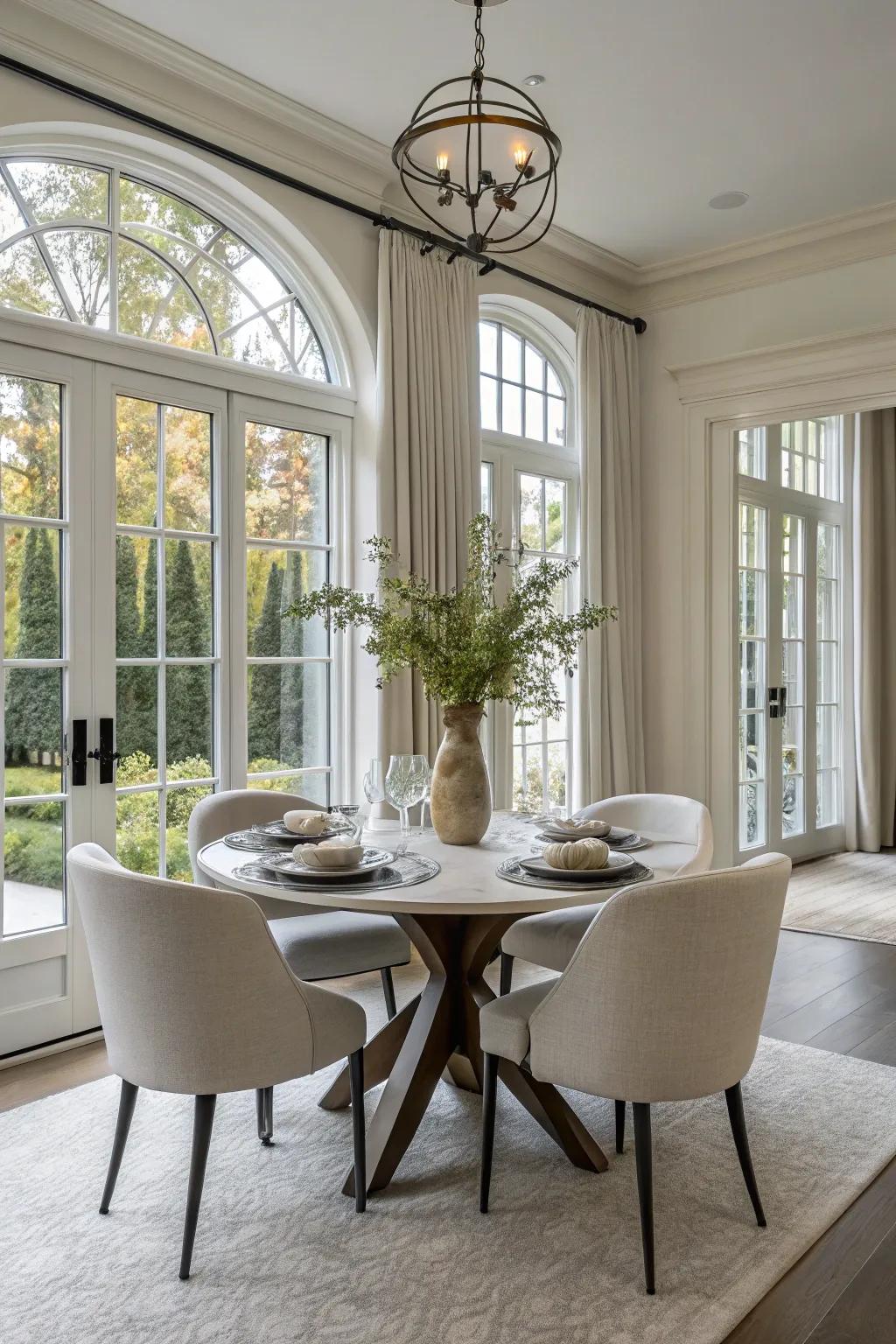 Contemporary design brings sleek, modern aesthetics to your dining room windows.