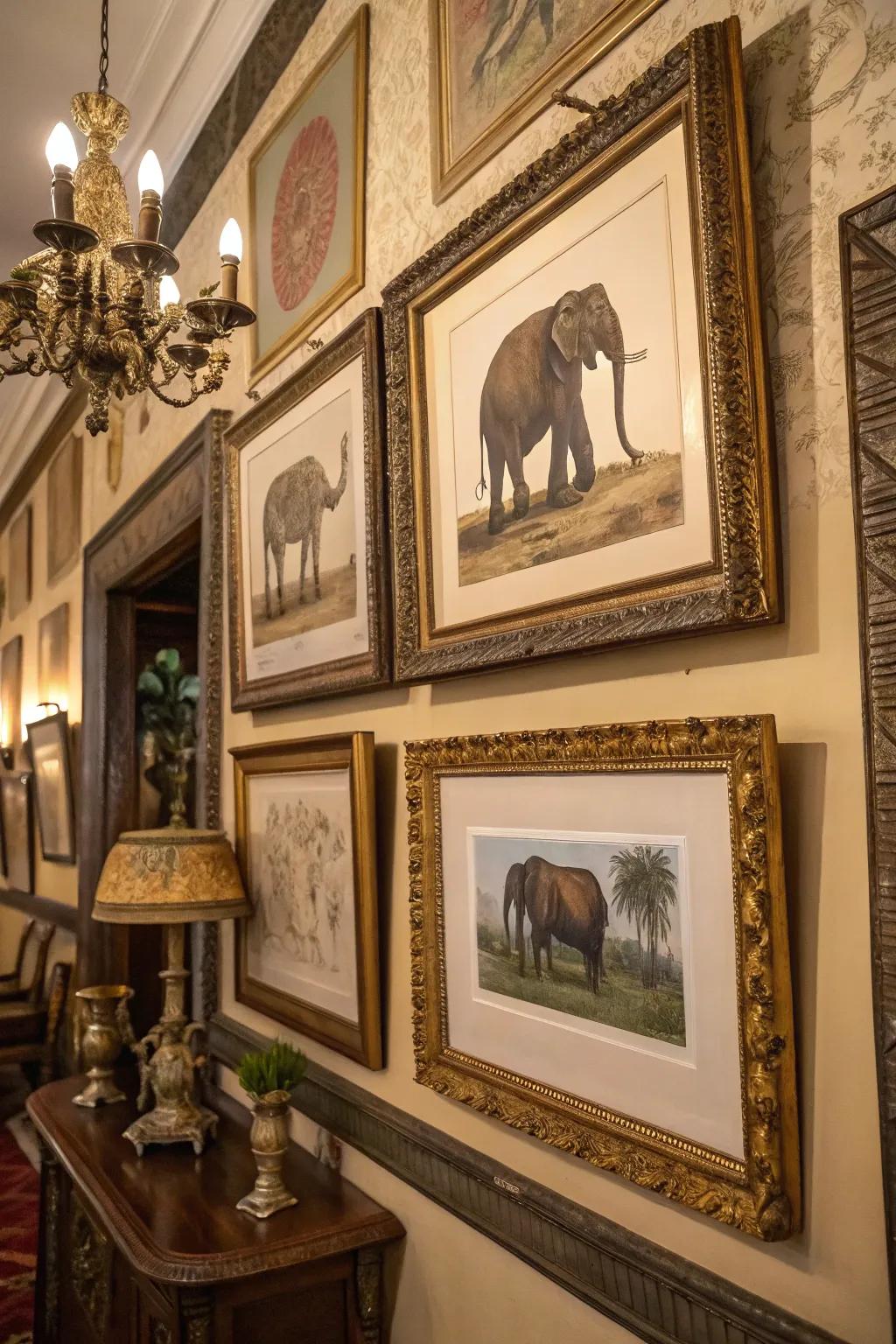 Vintage elephant prints bring nostalgic charm to your home.