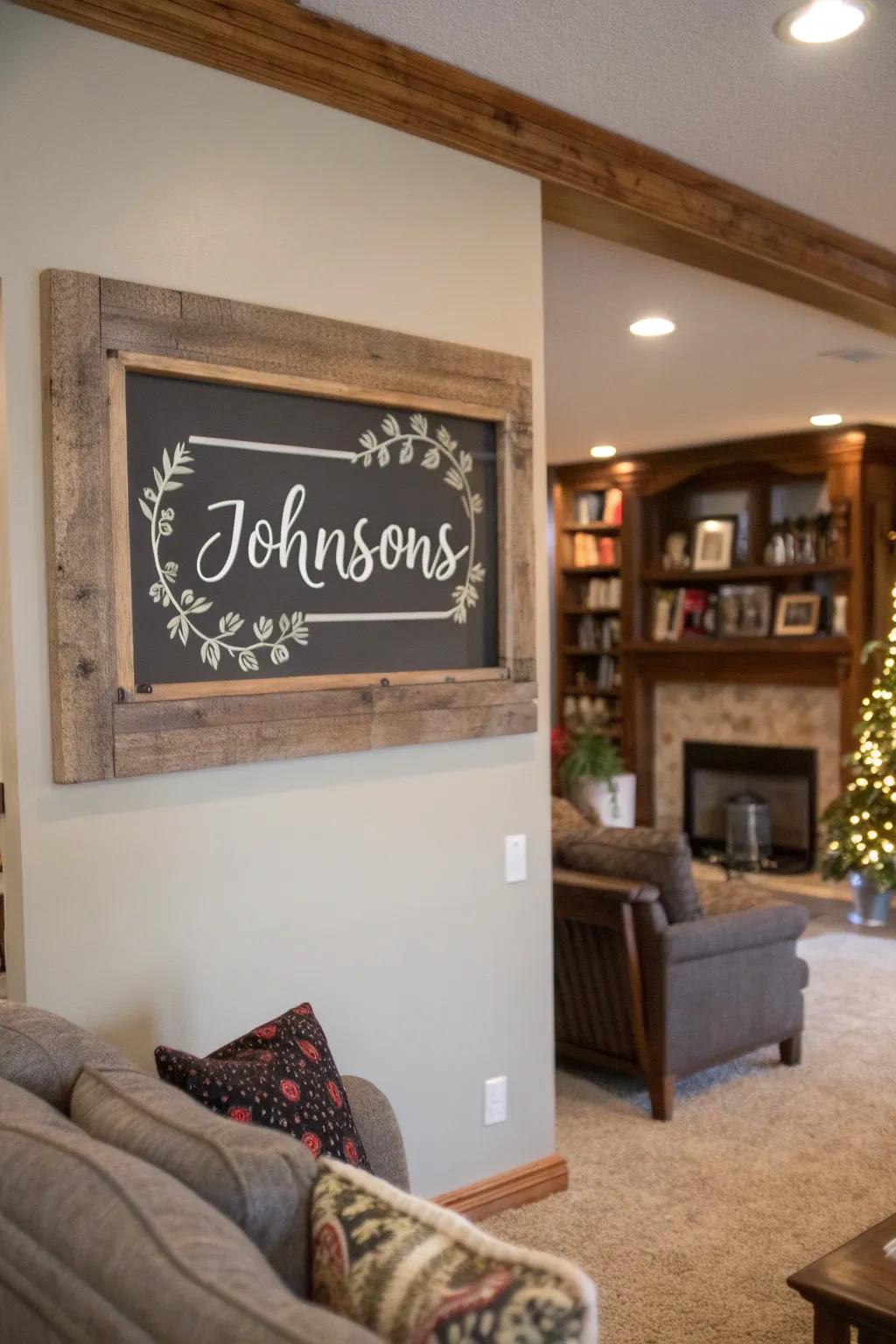 Celebrate your family with a personalized name sign.