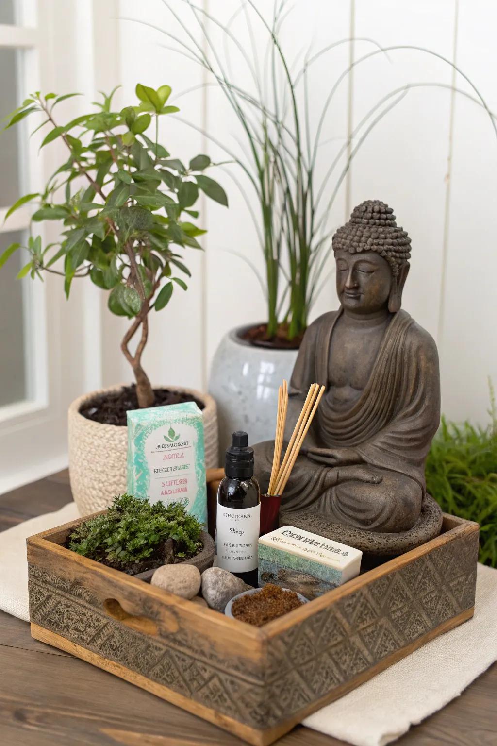 A zen-inspired basket for tranquility and peace.