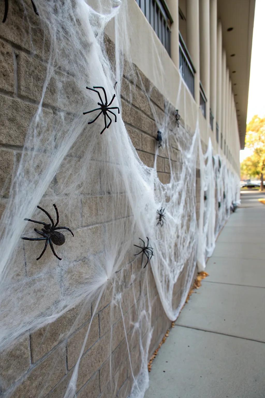 Spider webs are a classic and creepy Halloween staple.