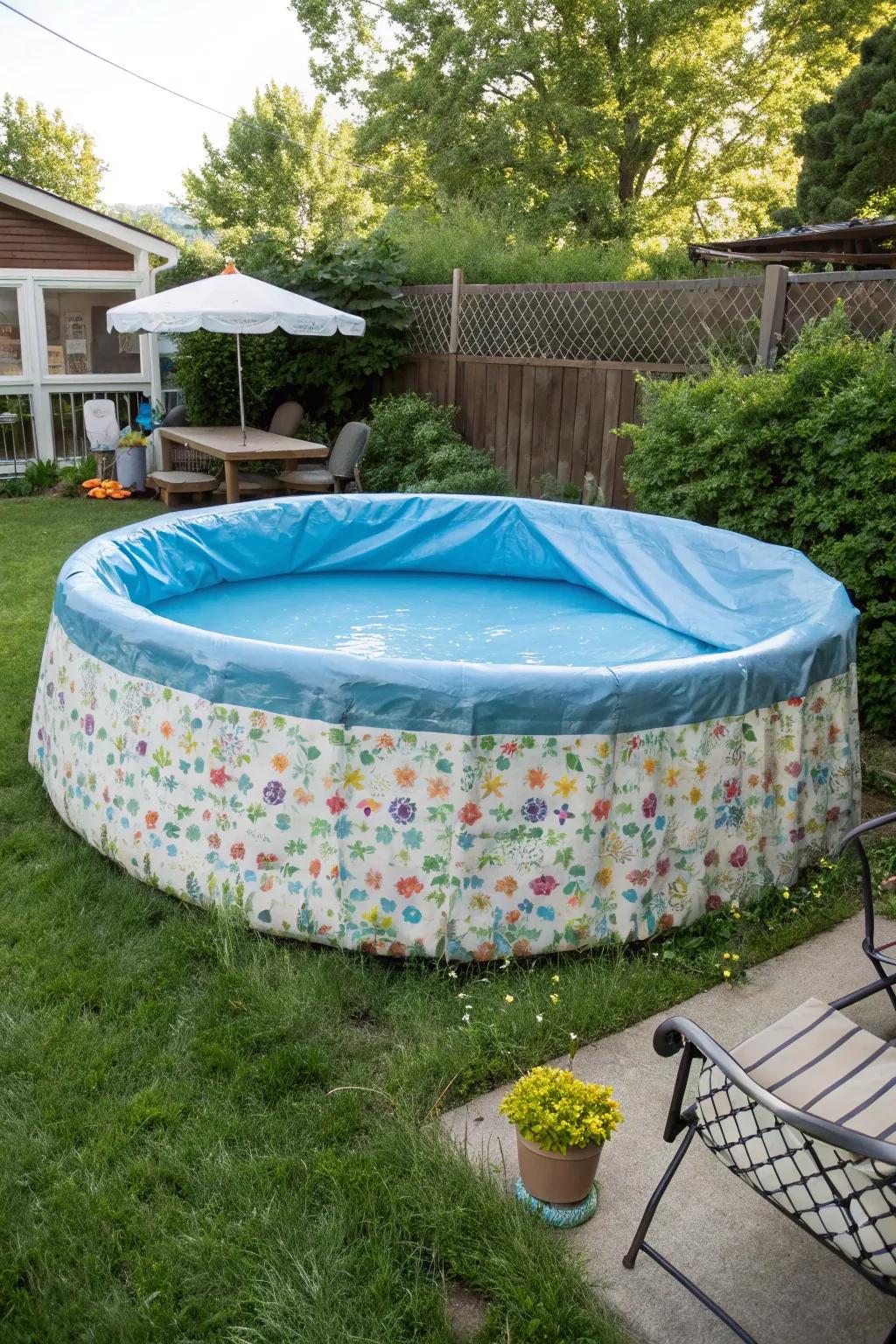 A creative pool cover for a clean and chic look.