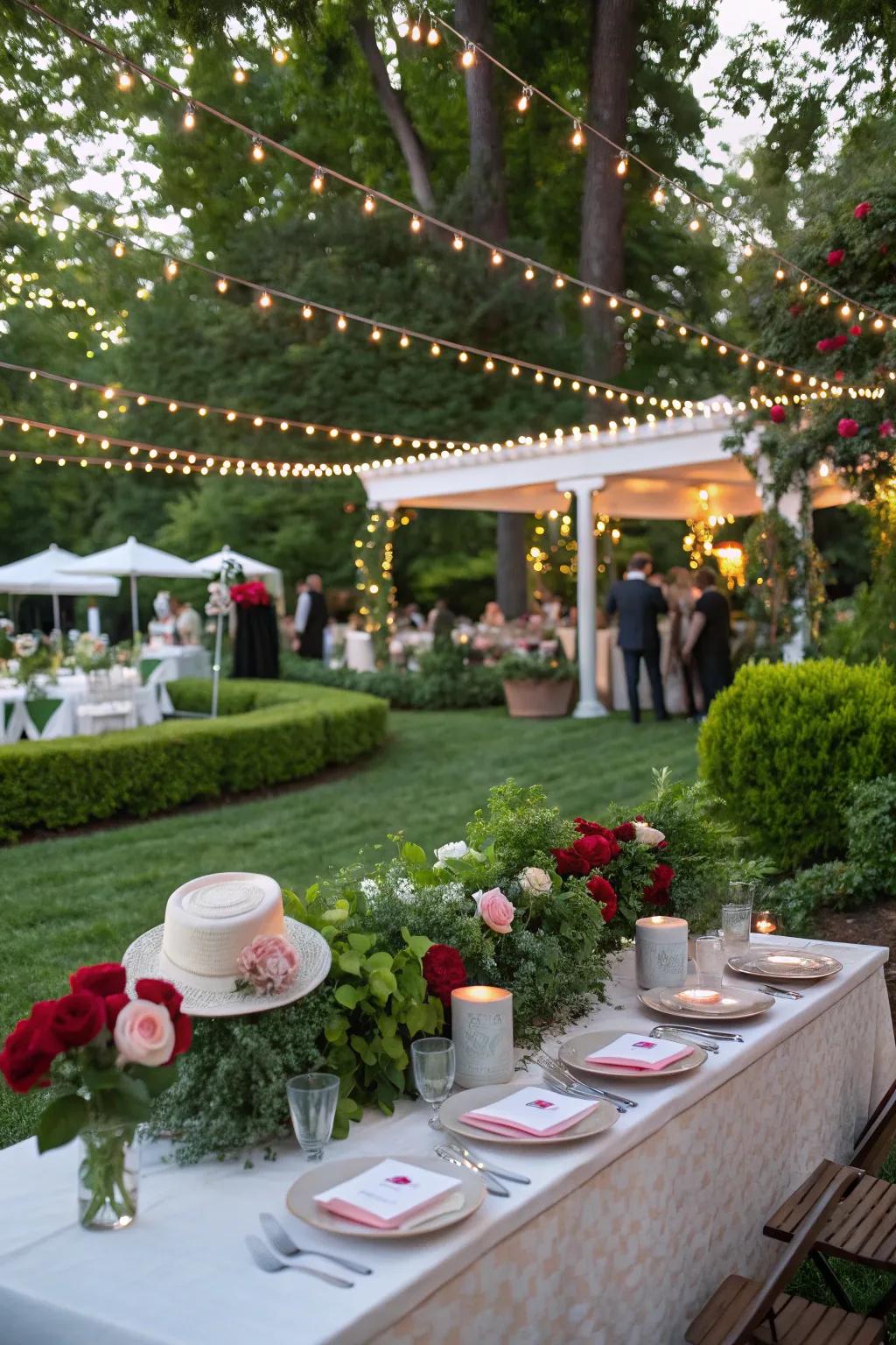 A charming outdoor setup perfect for a Derby garden party.