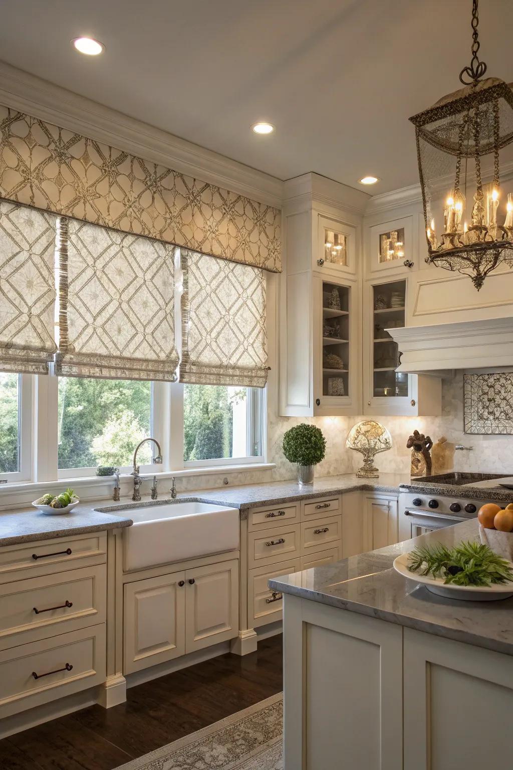 Roman shades exude timeless elegance and practical function.