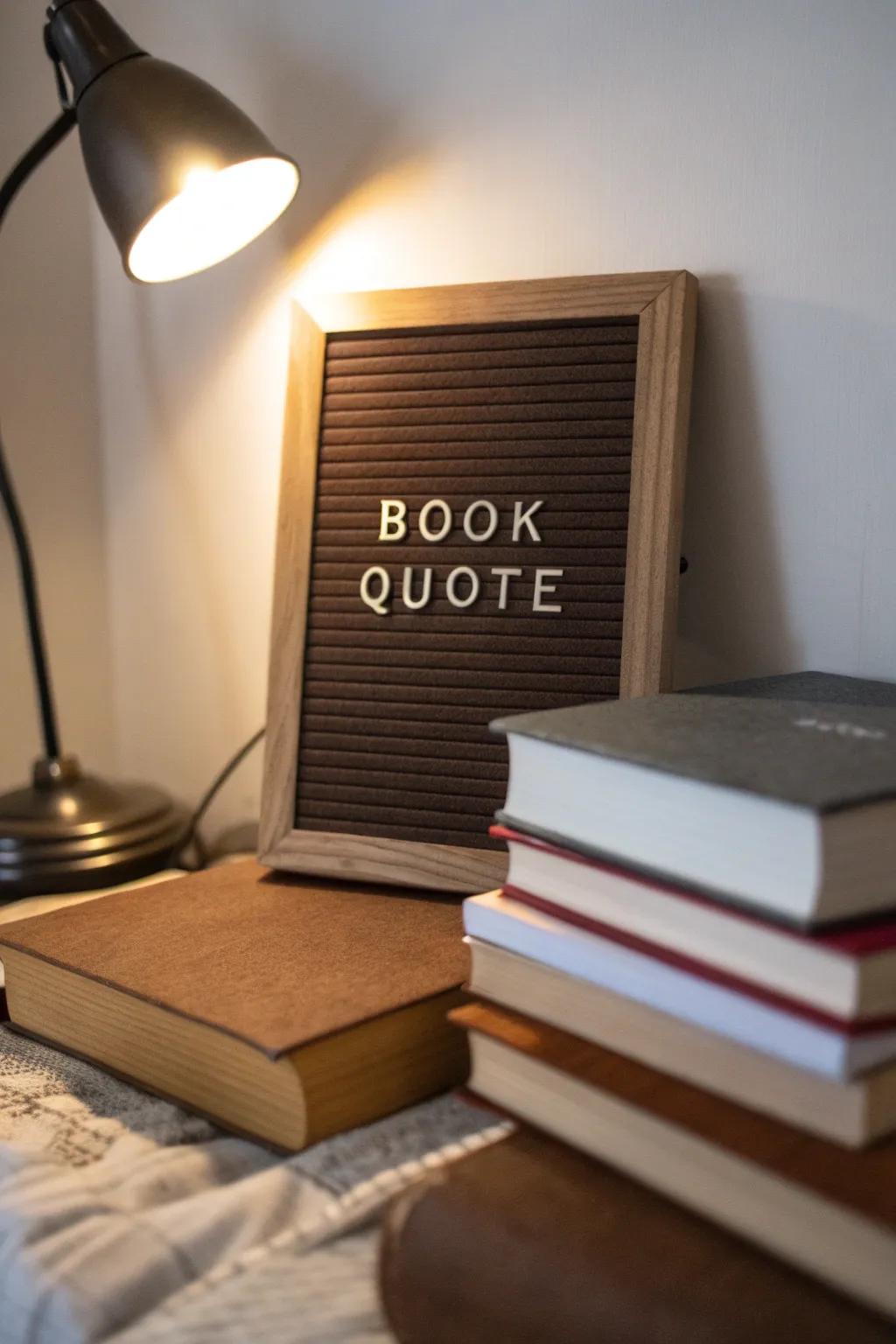 Bring literature into your decor with book quotes on your letter board.