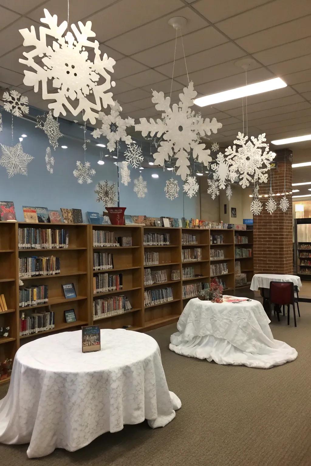Create a magical winter wonderland in your library.