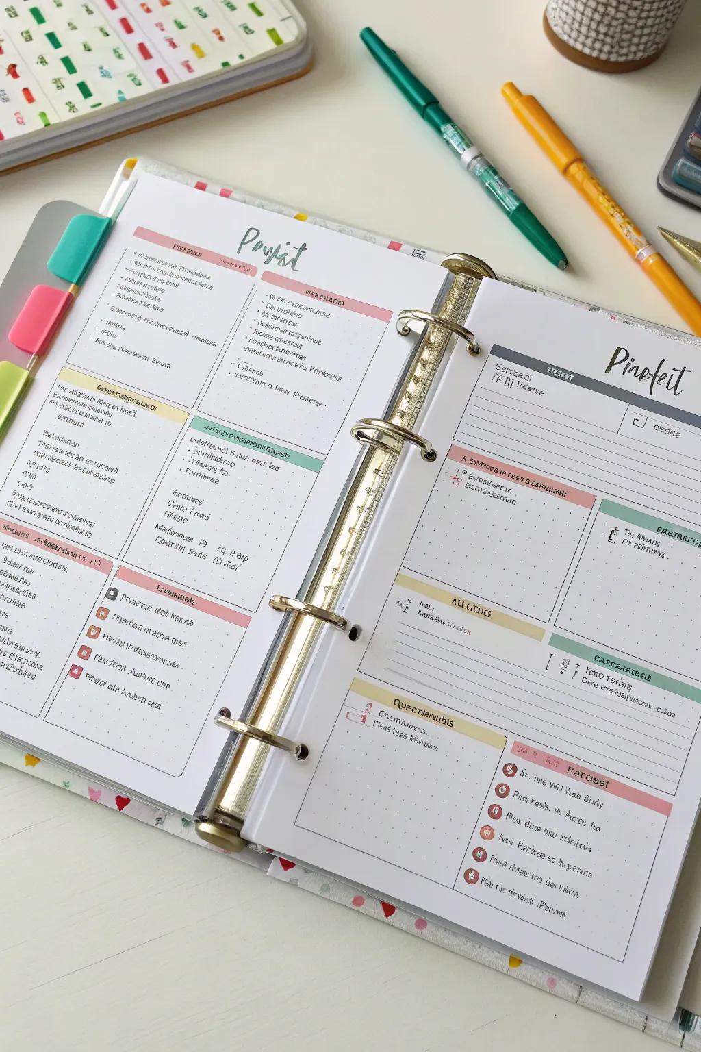 A project planner section to organize creative endeavors.