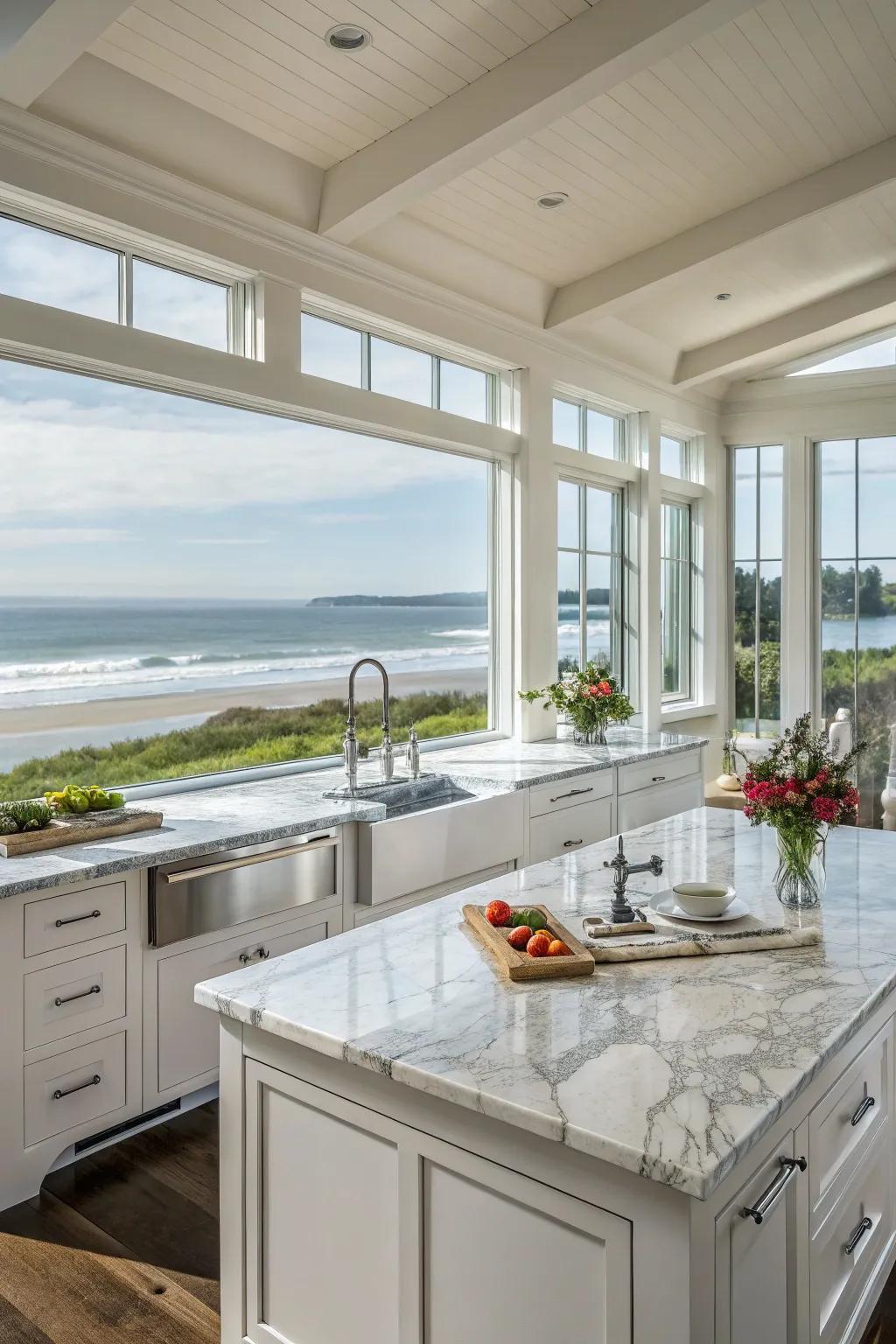 An open kitchen layout that flows seamlessly into the dining area.