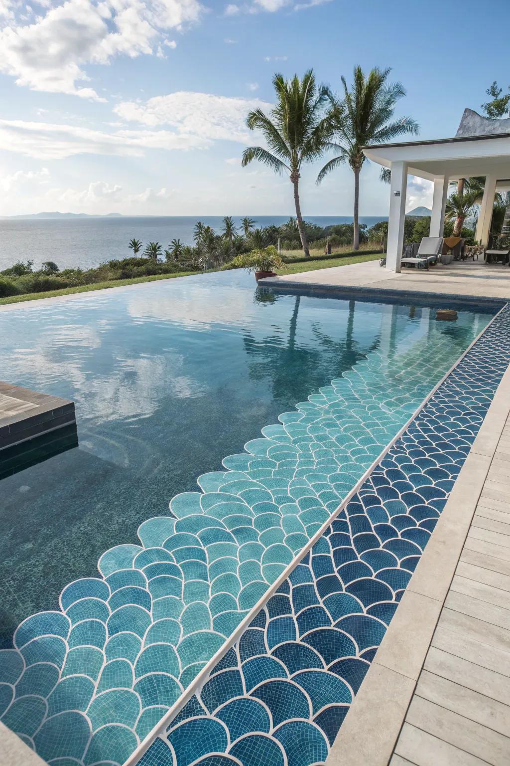 Ocean blues bring calm and serenity to your pool.