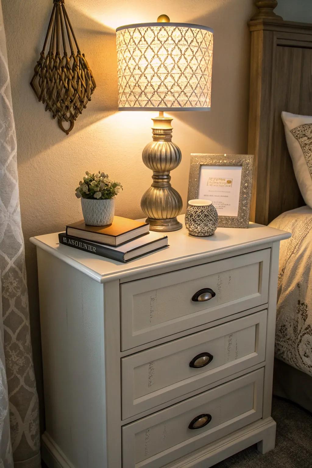 Combine functionality and style with a nightstand that offers ample storage options.