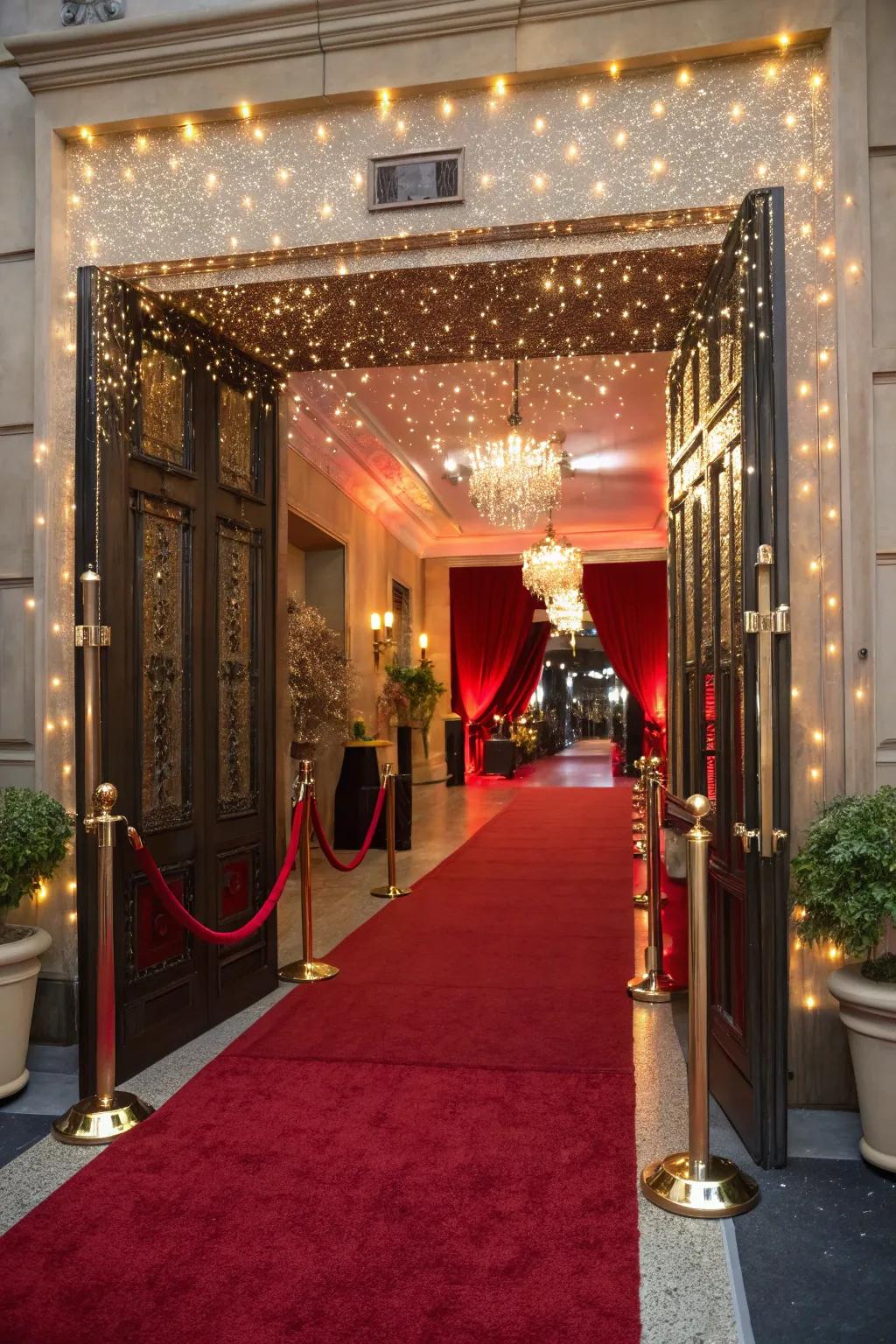 A Hollywood glam theme makes a dazzling impression.