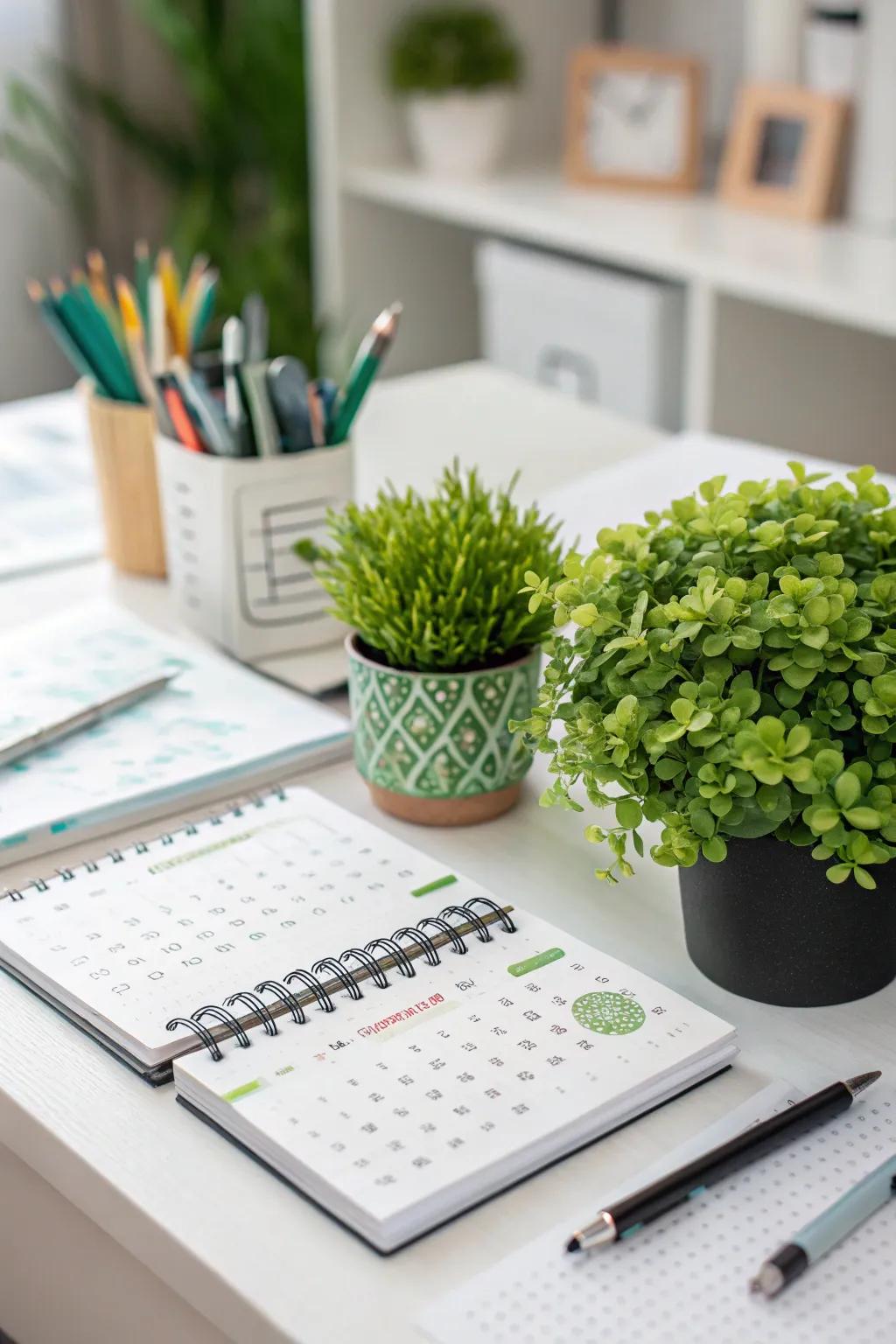 Desk plants bring a breath of fresh air to your study space.