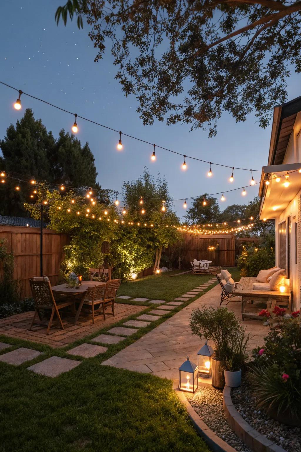 Ambient lighting enhances the mood and usability of your backyard.