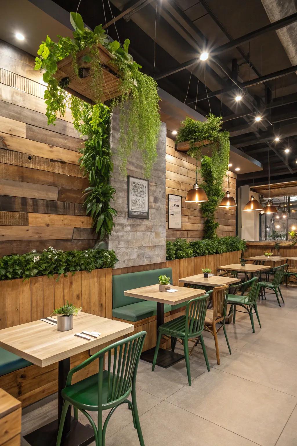 Eco-friendly design choices resonate with environmentally conscious diners.