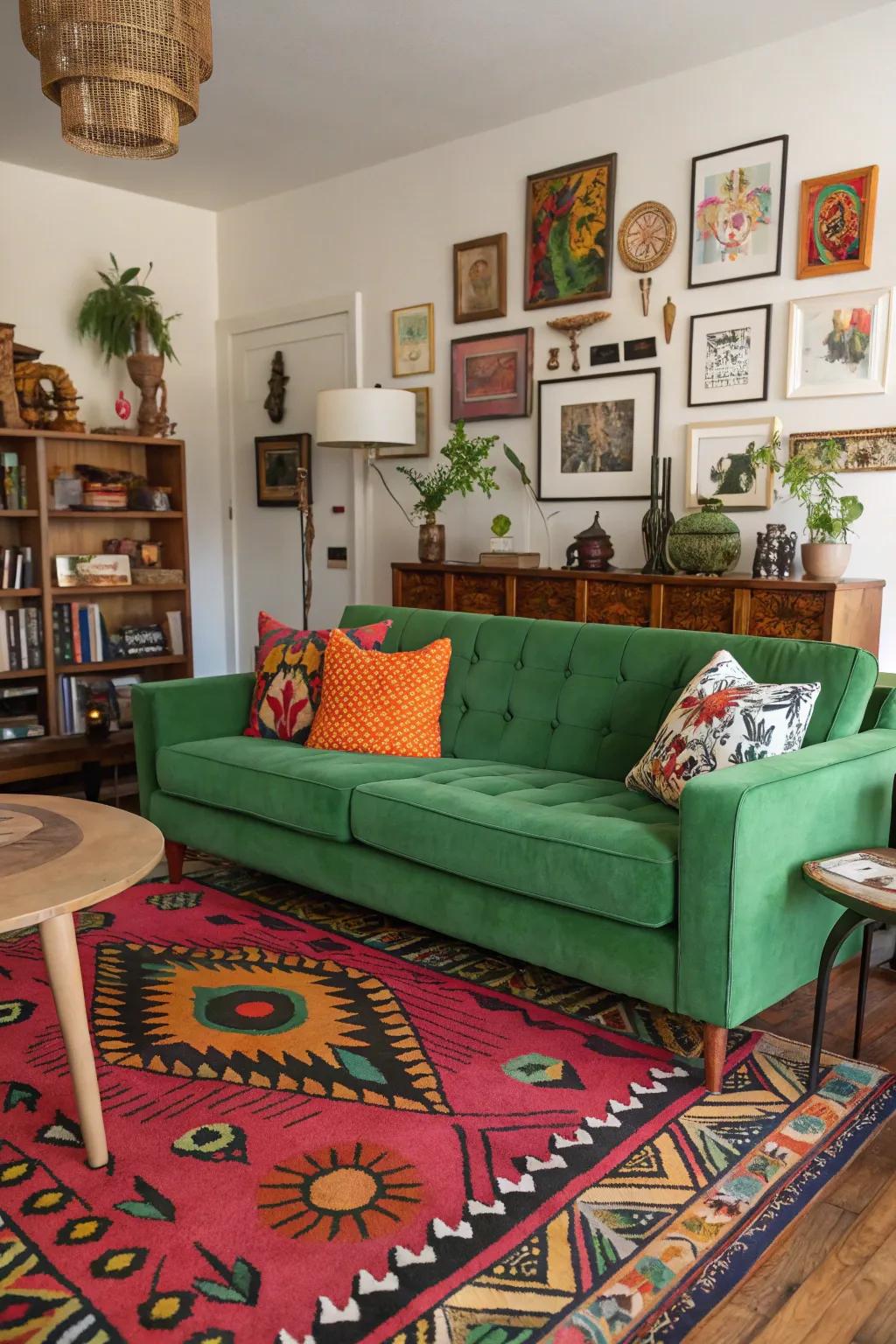 Bold prints infuse energy and personality into a room.