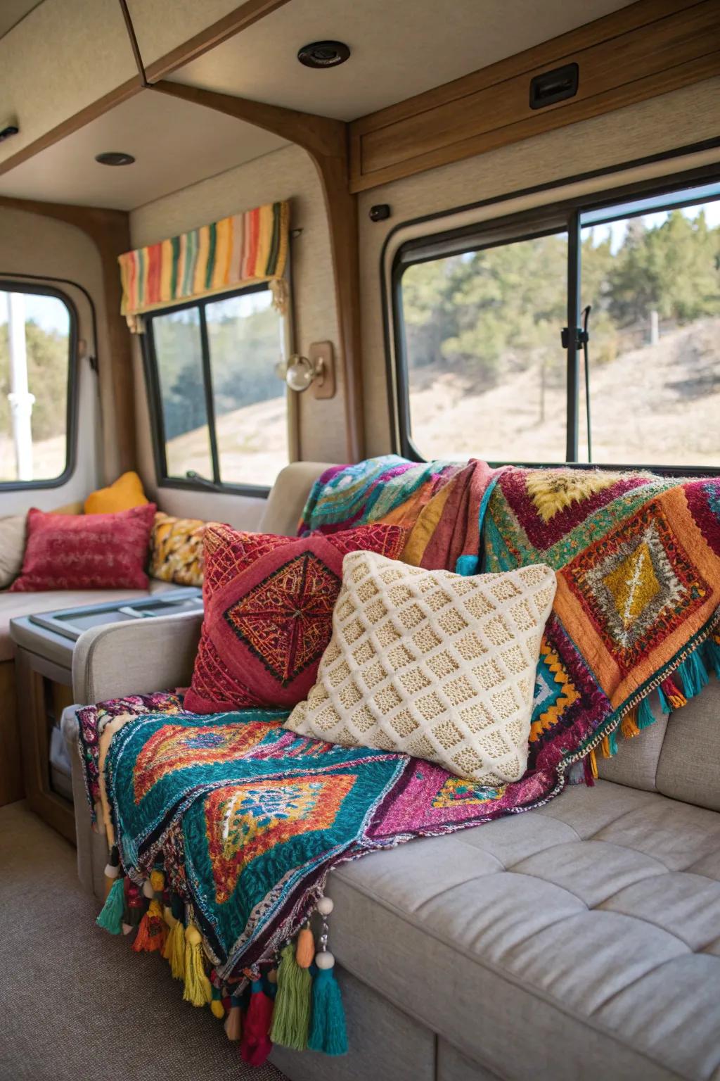 Bright accents bring vibrancy to your RV interior.