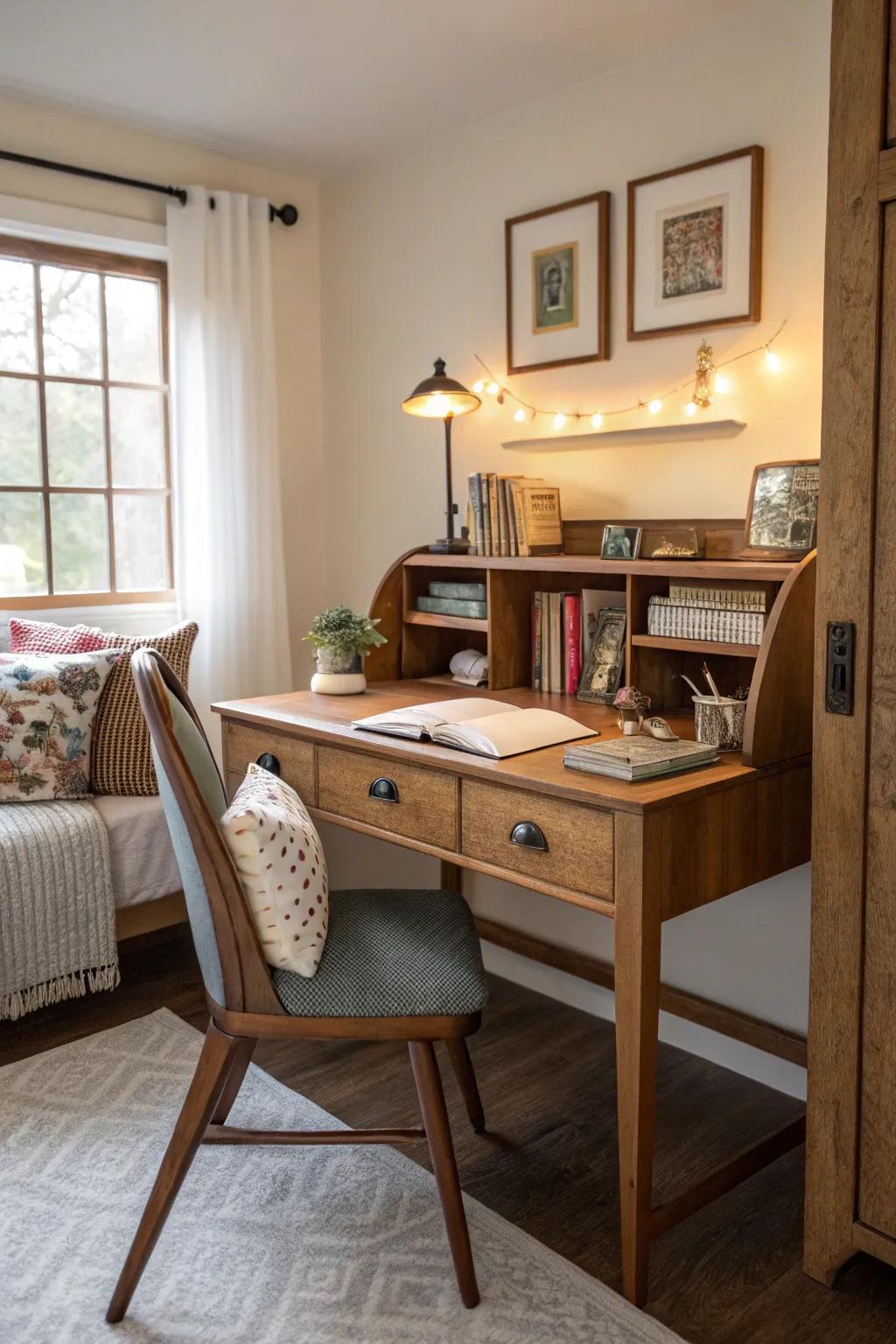 Vintage desks offer charm and individuality.