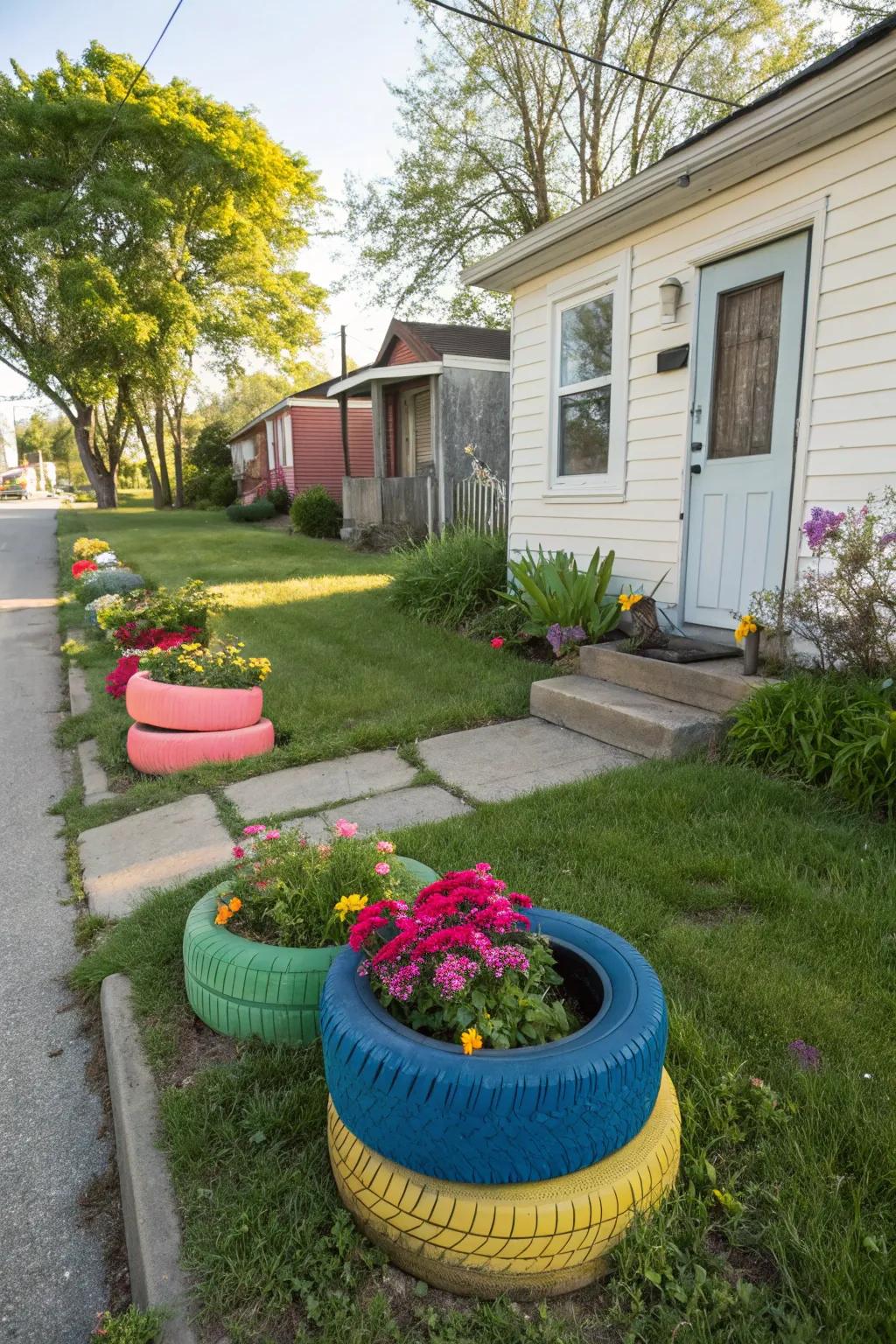 Repurposed materials bring unique charm to the garden.