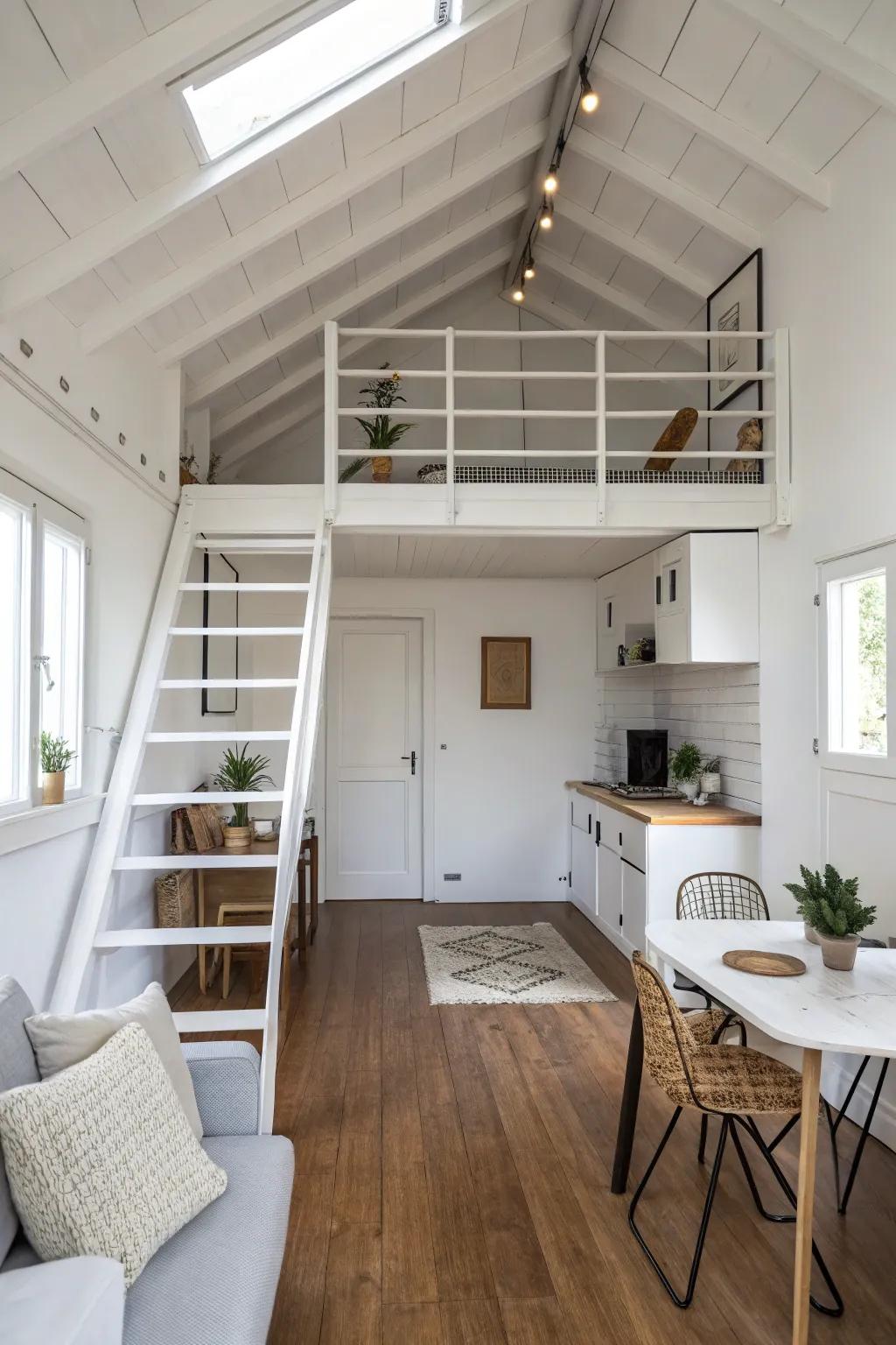 Minimalist decor keeps the loft feeling spacious and serene.