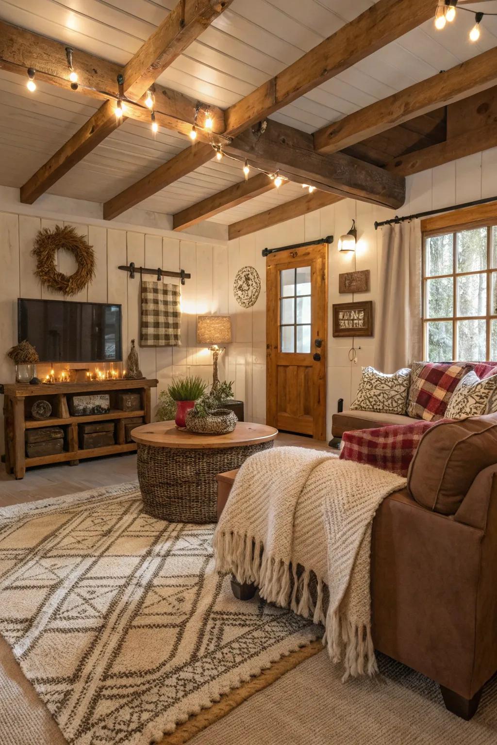 Woven textiles that add warmth and texture to a Southern room.