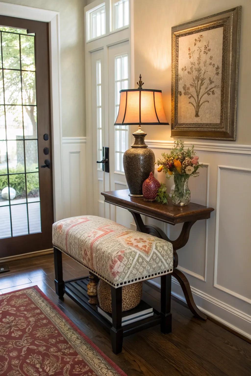 A cozy sitting area welcomes guests and offers a moment of pause.