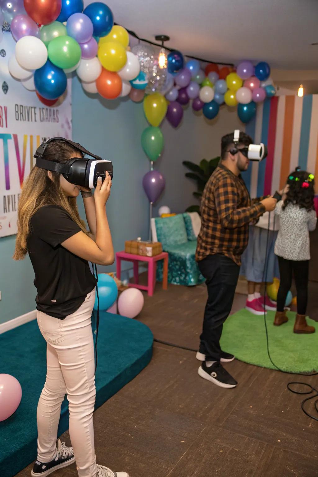 Virtual reality offers a futuristic twist to the party.