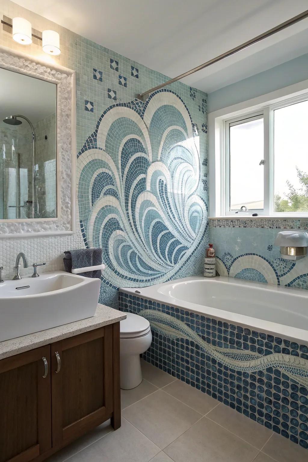 Mosaic tiles add a splash of creativity.