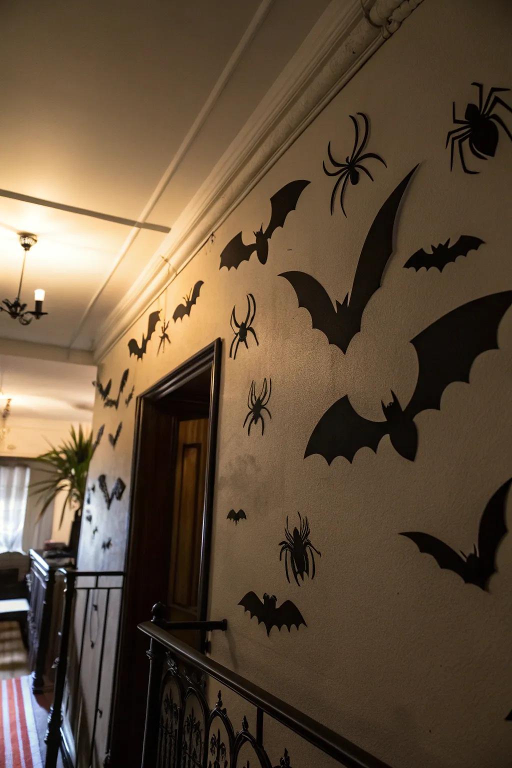 Bat and spider motifs for a subtle creepy touch.